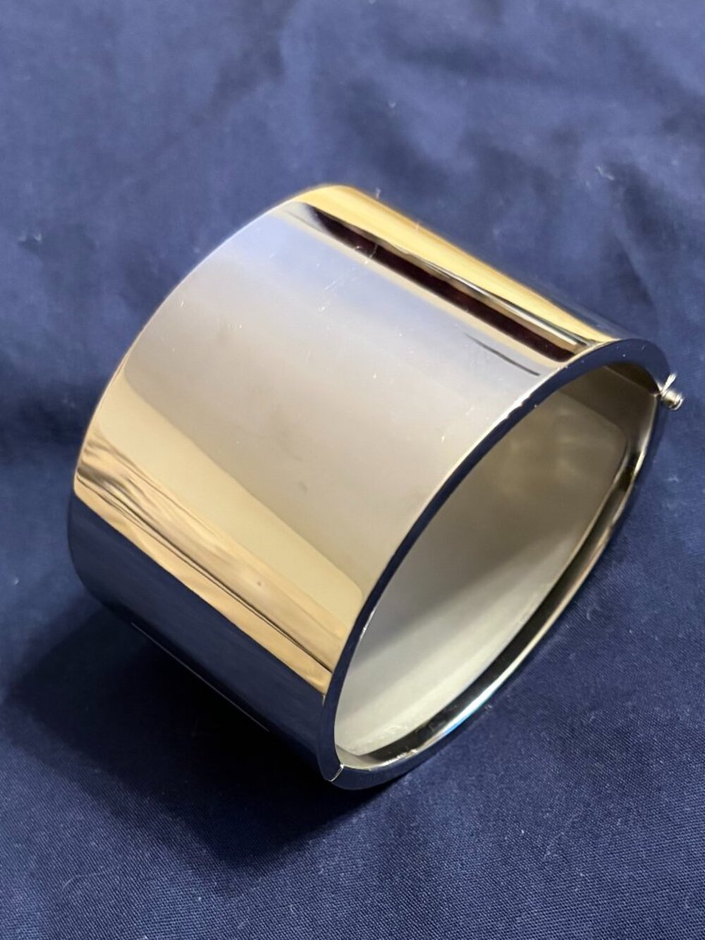 Michael Kors Wide Silver Tone Hinged Bracelet